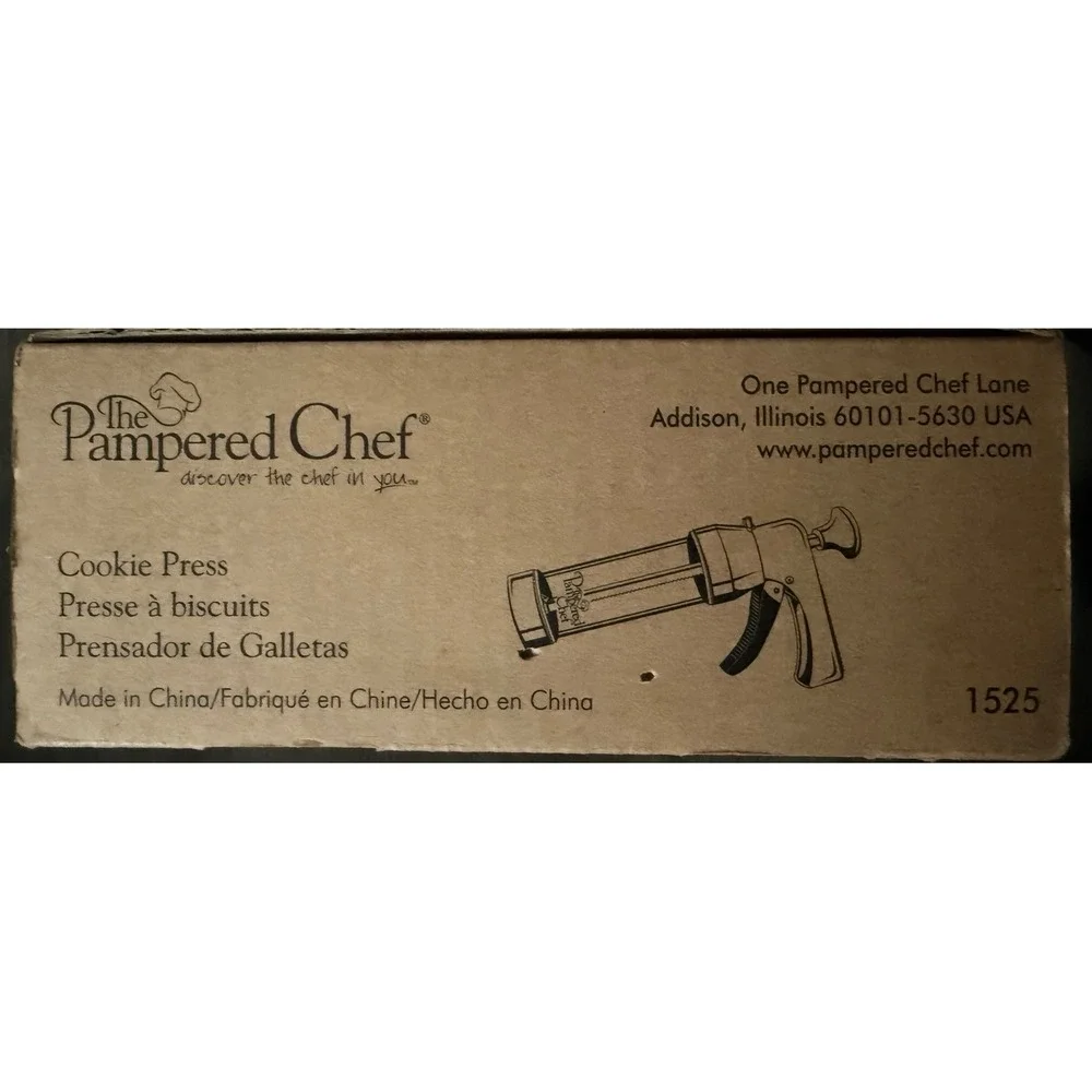 Pampered Chef Cookie Press 1525 Unisex OS White Excellent 16 Disks Spritz Baking
